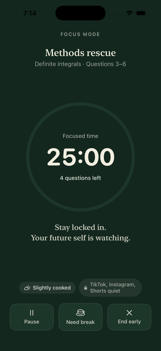 Focus mission screen in Chill ATAR